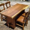 Set Meja Makan Solid Trembesi