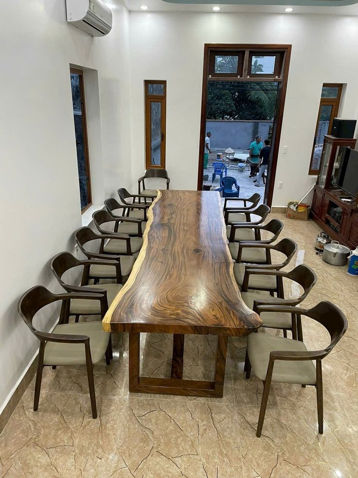 Set Meja Meeting Kayu Trembesi Solid