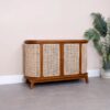 Bufet Jati Minimalis Pintu Rotan