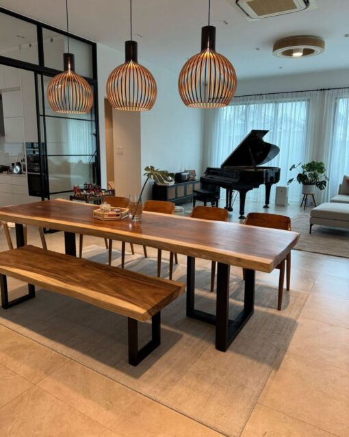 Set Meja Makan Cafe Kayu Trembesi