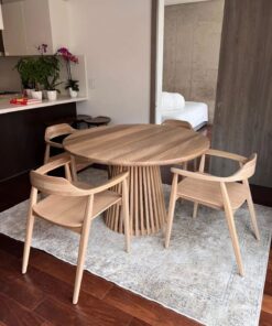 Set Meja Makan Bundar Kayu Jati