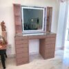 Meja Rias Lampu Custom Warna Pink