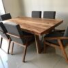 Set Meja Makan Kayu Jati Model Minimalis Jok
