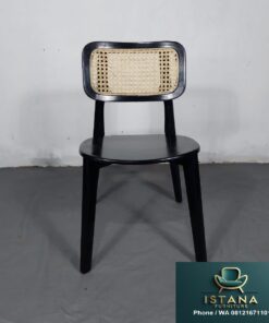 Dinning Chair Kursi Cafe Rotan Japandi Style Kayu Solid
