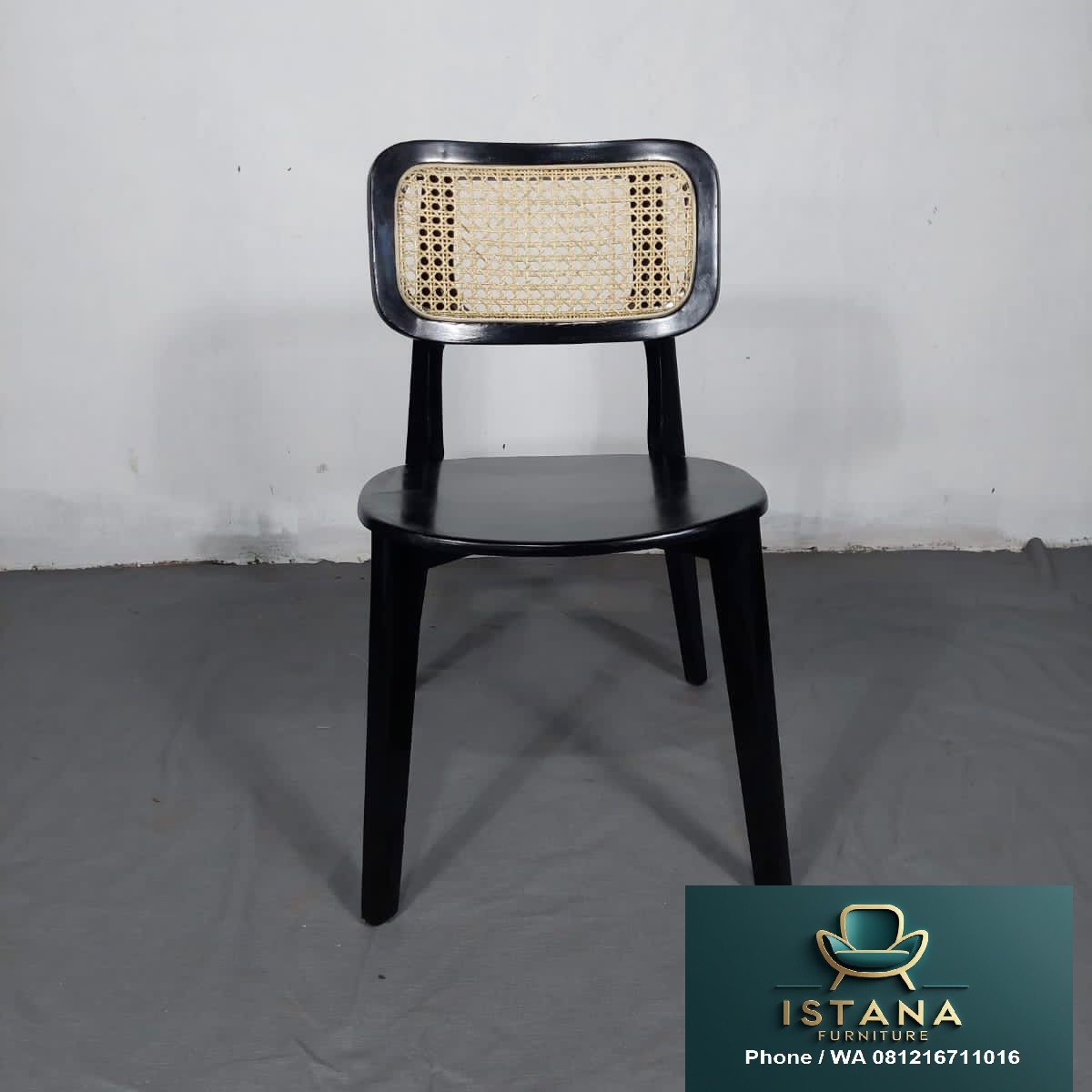 Dinning Chair Kursi Cafe Rotan Japandi Style Kayu Solid