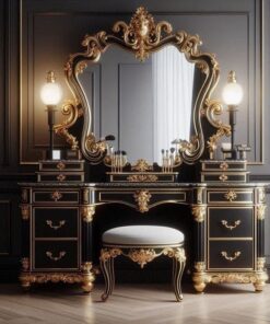 Meja Rias Ukiran Lengkung Jepara Mewah