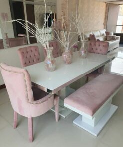 Set Meja Kursi Makan Jok Warna Pink