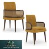 Kursi Makan Upholstered Rattan Kayu Solid Modern