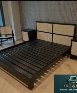 Set Dipan Minimalis Rotan 2 Nakas Bedside
