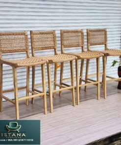 Kursi Bar Jati Bleaching Japandi Minimalis