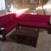 Set Sofa L Ruang Tamu Minimalis Kayu Jati Solid