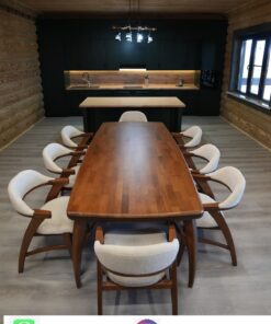 Meja Makan Kayu Trembesi Solid Minimalis Elegant