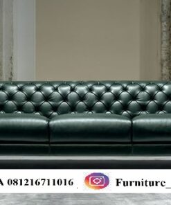 Sofa Tamu Minimalis Chesterfield Luxury Leather Fabric