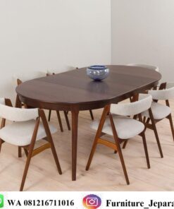 Set Meja Makan Minimalis Kayu Jati Modern