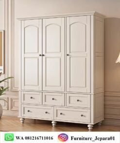 Lemari Pakaian Serbaguna Warna Duco Putih