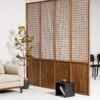 Jual Partisi Ruangan Kayu Jati Model Lipat Anyaman Rotan