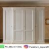 Lemari Pakaian Minimalis 4 Pintu Duco Putih