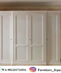 Lemari Pakaian Minimalis 4 Pintu Duco Putih