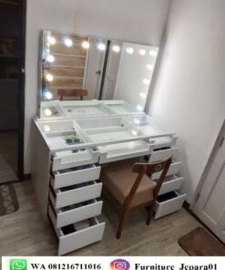 Meja Rias Minimalis Modern Lampu LED