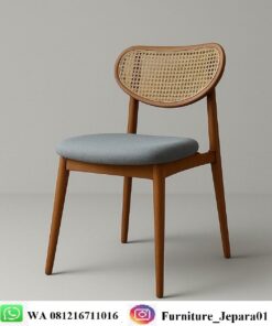 Kursi Cafe Jati Rattan Model Kacang
