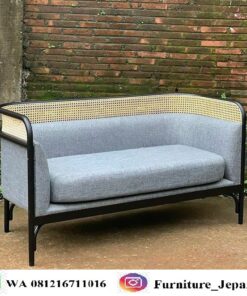 Sofa Santai Minimalis Rotan Kayu Jati