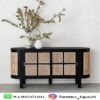 Cabinet TV Kayu Jati Pintu Rotan