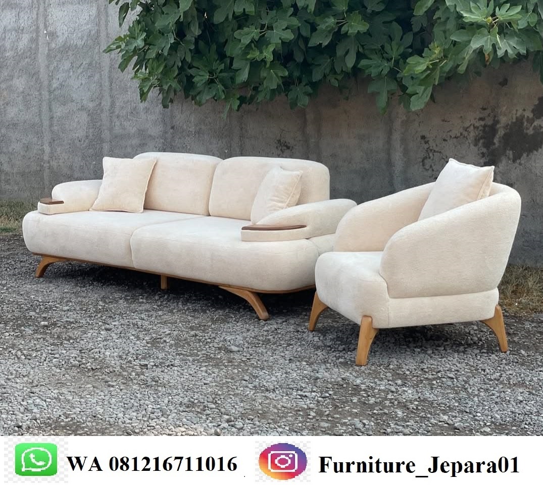 Sofa Minimalis Shabby Rangka Kayu Jati