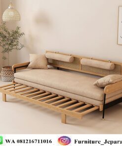 Japandi Rattan Sofa Bed
