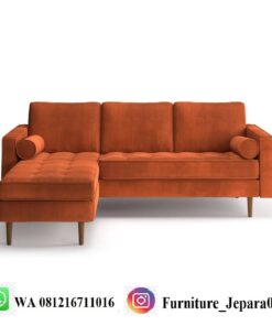Sofa Bed Sudut Bentuk L Berlapis Kain Beludru
