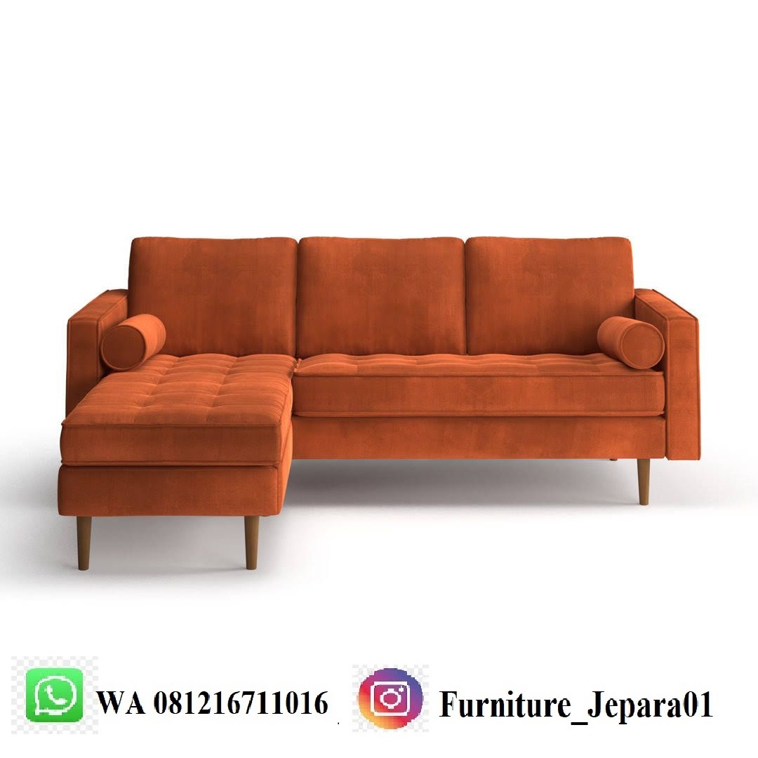 Sofa Bed Sudut Bentuk L Berlapis Kain Beludru