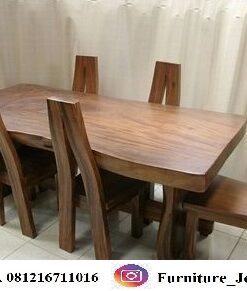 Meja Makan Kayu Trembesi Model Kursi Huruf A