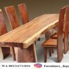 Meja Makan Suar Kayu Utuh 6 Kursi