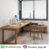 Meja Kantor Sudut Kayu Solid